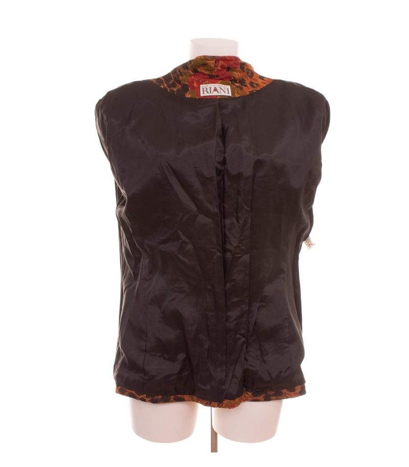 Riani Damen Blazer Gr. 42 Mehrfarbig Einreiher Baumwollmix Animal-Print – Foto 6