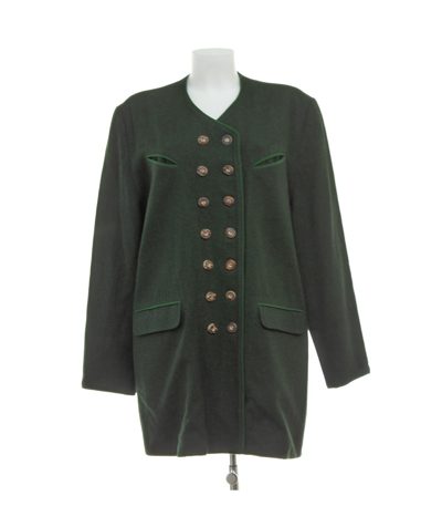 Gössl Damen Jacke Gr. 46 Dunkelgrün Janker Zweireiher Wolle