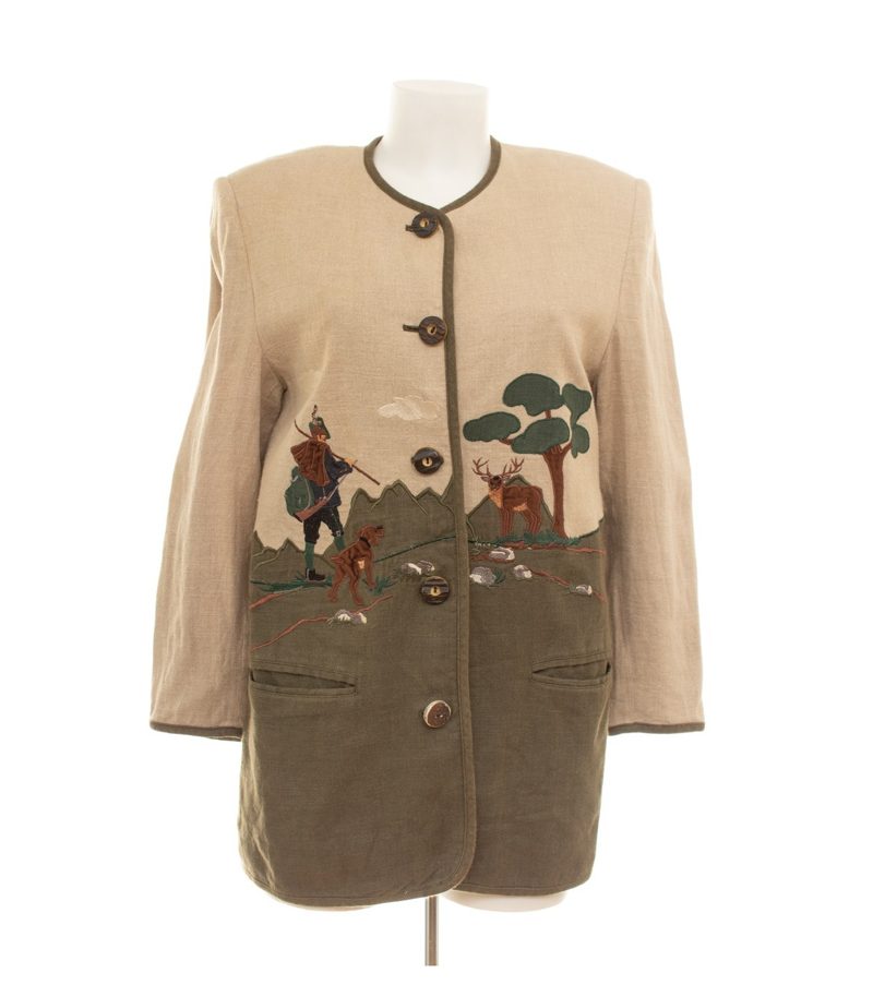 Collection Forum Damen Jacke Gr. 36 Beige Janker Leinen – Foto 1