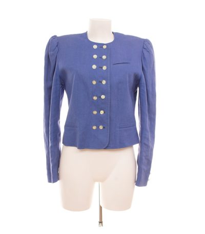 Sportalm Kitzbühel Damen Jacke Gr. 40 Blau Janker Leinen