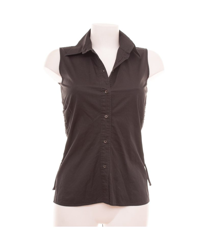 Hugo Boss Damen Bluse Gr. 36 Schwarz Ärmellos Baumwolle – Foto 1