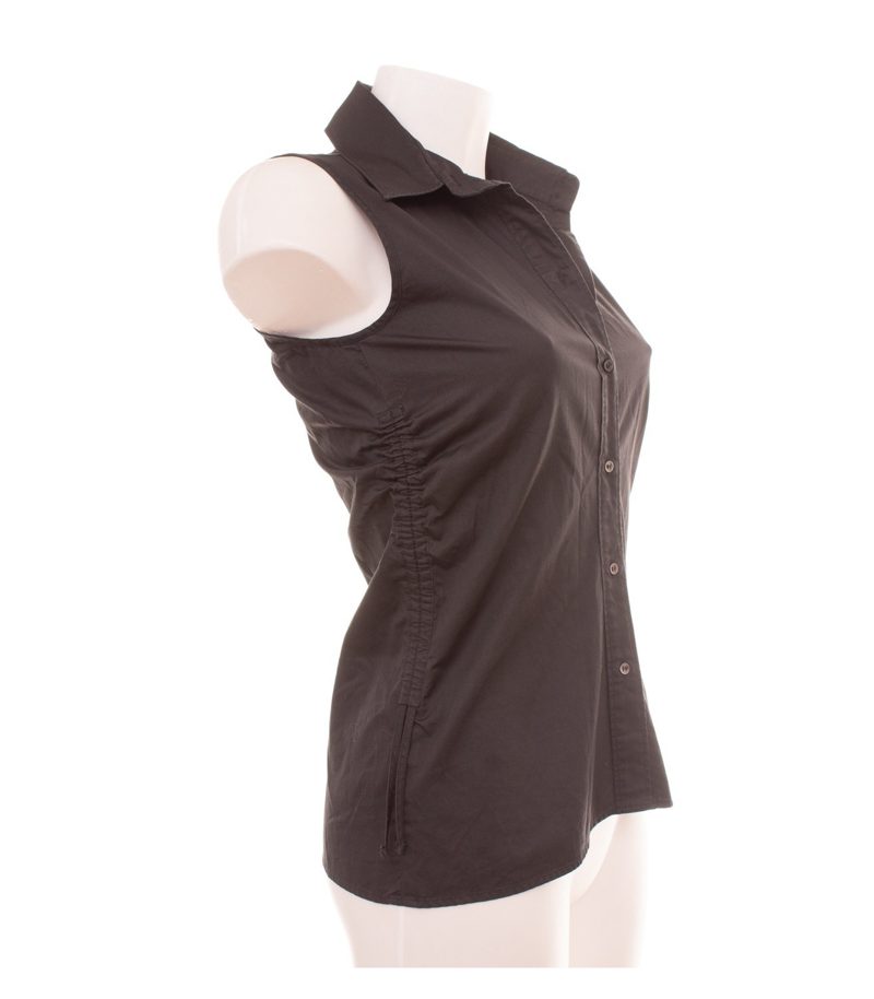 Hugo Boss Damen Bluse Gr. 36 Schwarz Ärmellos Baumwolle – Foto 4