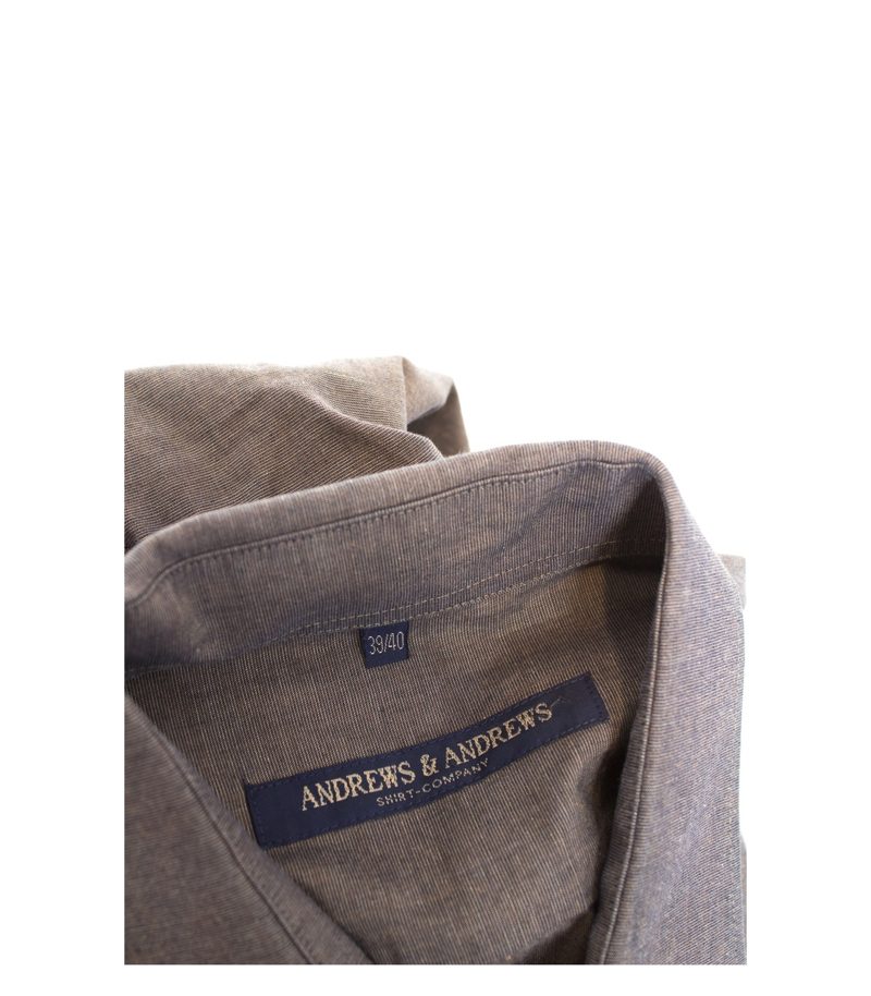 ANDREWS & ANDREWS Herren Hemd Business Shirt Gr. 39/40 Braun Blau Baumwolle – Foto 3