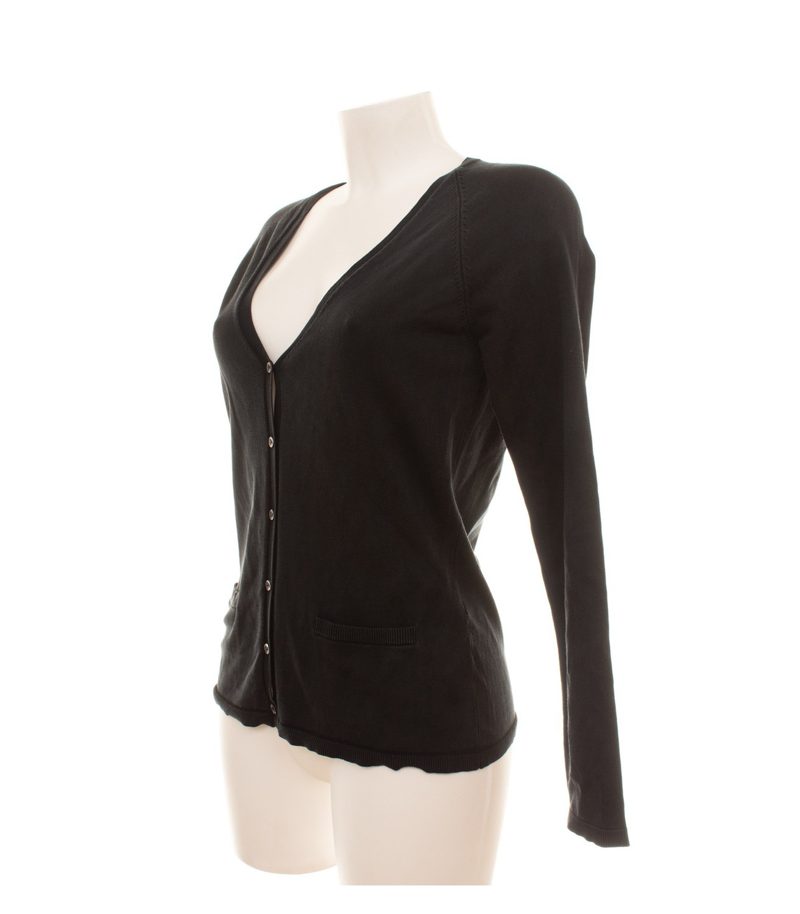 Hugo Boss Damen Strickjacke Gr. M Schwarz Cardigan Seidenmix – Foto 2