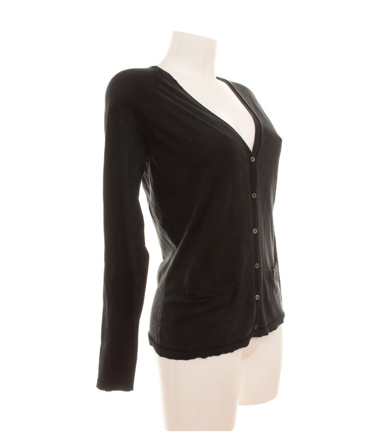 Hugo Boss Damen Strickjacke Gr. M Schwarz Cardigan Seidenmix – Foto 4