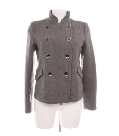 Armani Jeans Damen Jacke Gr. 36 Wollmix Grau Zweireiher