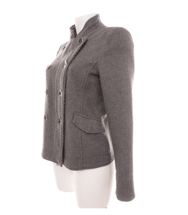 Armani Jeans Damen Jacke Gr. 36 Wollmix Grau Zweireiher – Foto 2