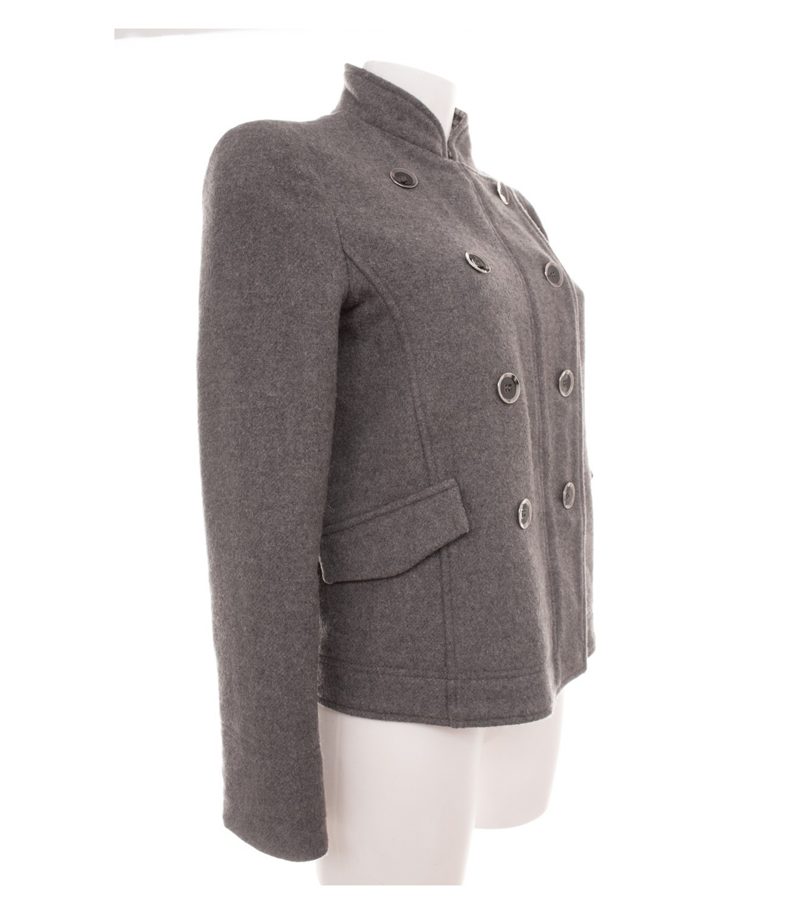 Armani Jeans Damen Jacke Gr. 36 Wollmix Grau Zweireiher – Foto 4