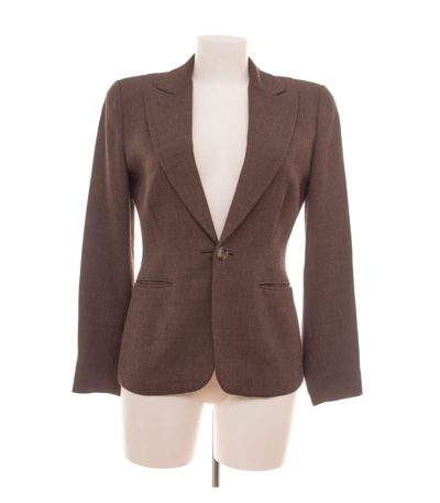 Jil Sander Damen Blazer Gr. 36 Braun Einreiher Wolle