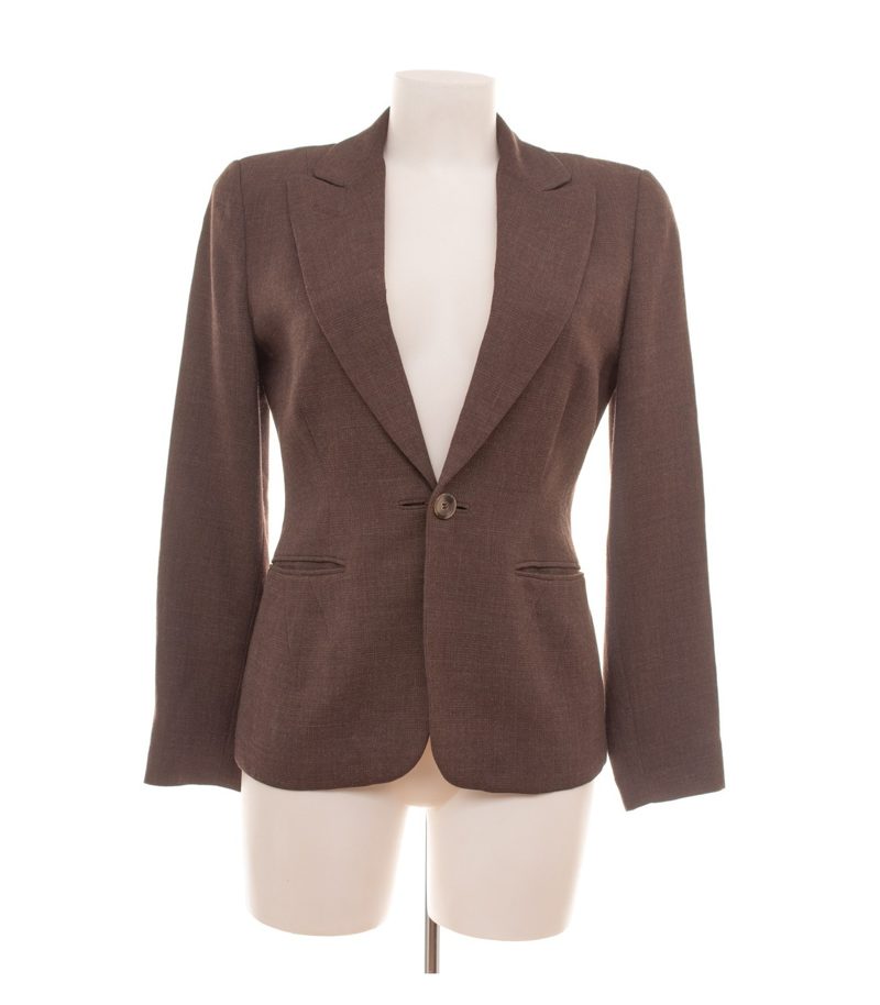Jil Sander Damen Blazer Gr. 36 Braun Einreiher Wolle – Foto 1