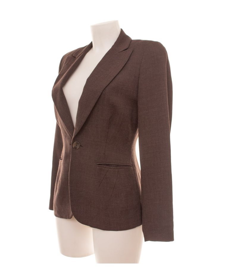 Jil Sander Damen Blazer Gr. 36 Braun Einreiher Wolle – Foto 2