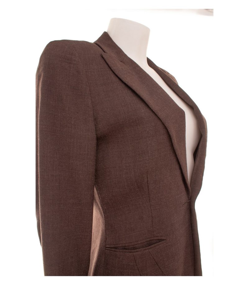 Jil Sander Damen Blazer Gr. 36 Braun Einreiher Wolle – Foto 4