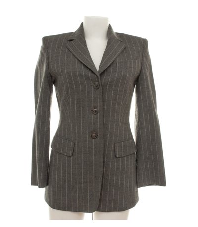Unützer Damen Blazer Gr. 34 Grau Einreiher Wollmix Nadelstreifen