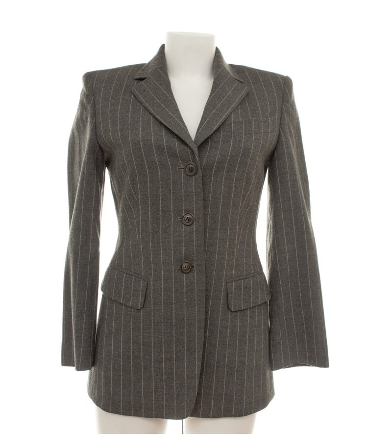 Unützer Damen Blazer Gr. 34 Grau Einreiher Wollmix Nadelstreifen – Foto 1