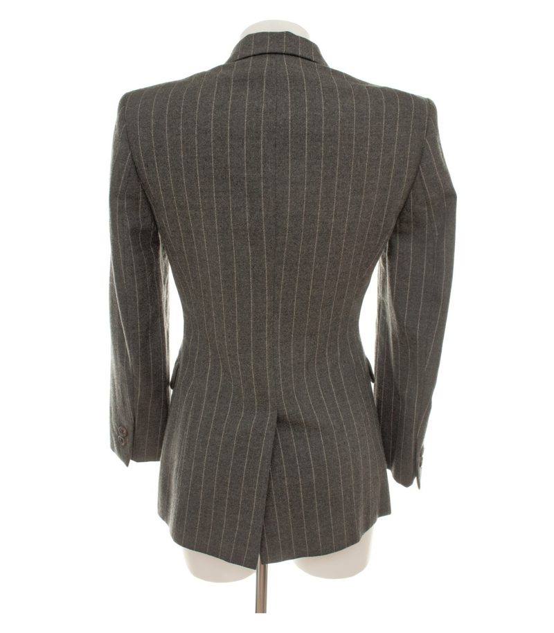 Unützer Damen Blazer Gr. 34 Grau Einreiher Wollmix Nadelstreifen – Foto 3