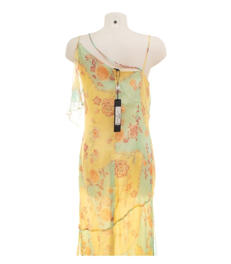 Kapalua Damen Kleid Gr. 42 Gelb Maxikleid Seide Geblümt – Foto 4