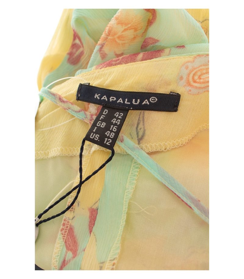Kapalua Damen Kleid Gr. 42 Gelb Maxikleid Seide Geblümt – Foto 7