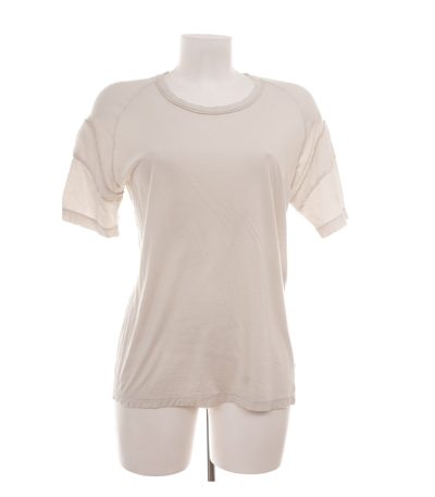 0044 Damen T-Shirt Gr. S (P) Beige Oversize Baumwolle