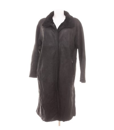 Werner Christ Damen Mantel Gr. 40 Schwarz Ledermantel Leder