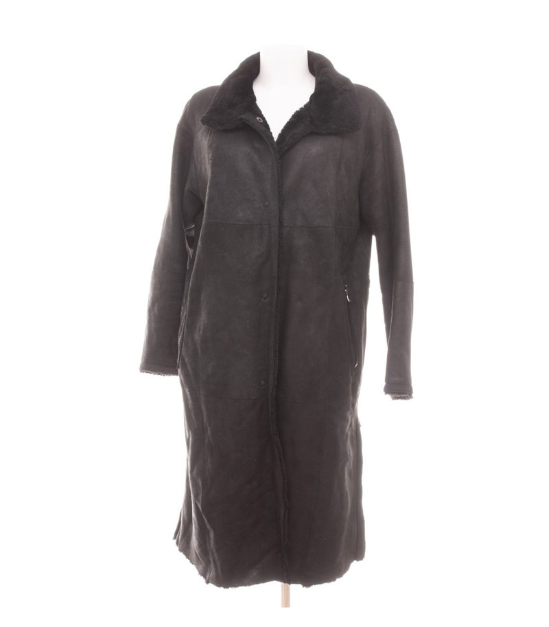 Werner Christ Damen Mantel Gr. 40 Schwarz Ledermantel Leder – Foto 1