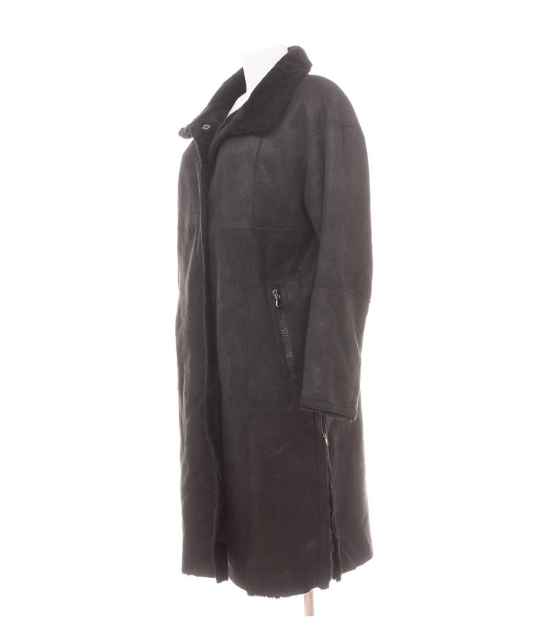 Werner Christ Damen Mantel Gr. 40 Schwarz Ledermantel Leder – Foto 2