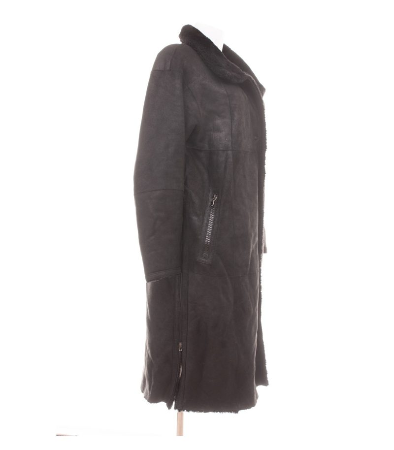 Werner Christ Damen Mantel Gr. 40 Schwarz Ledermantel Leder – Foto 4