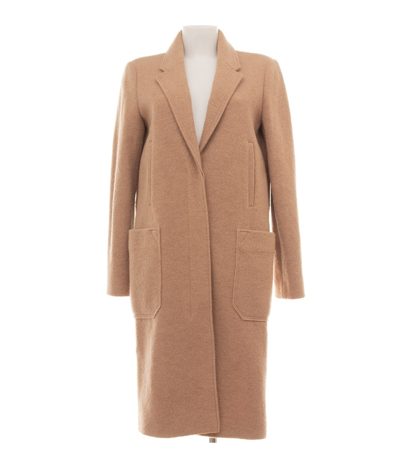 Marc O'Polo Damen Mantel Gr. 36 Pure Beige Einreiher Wolle