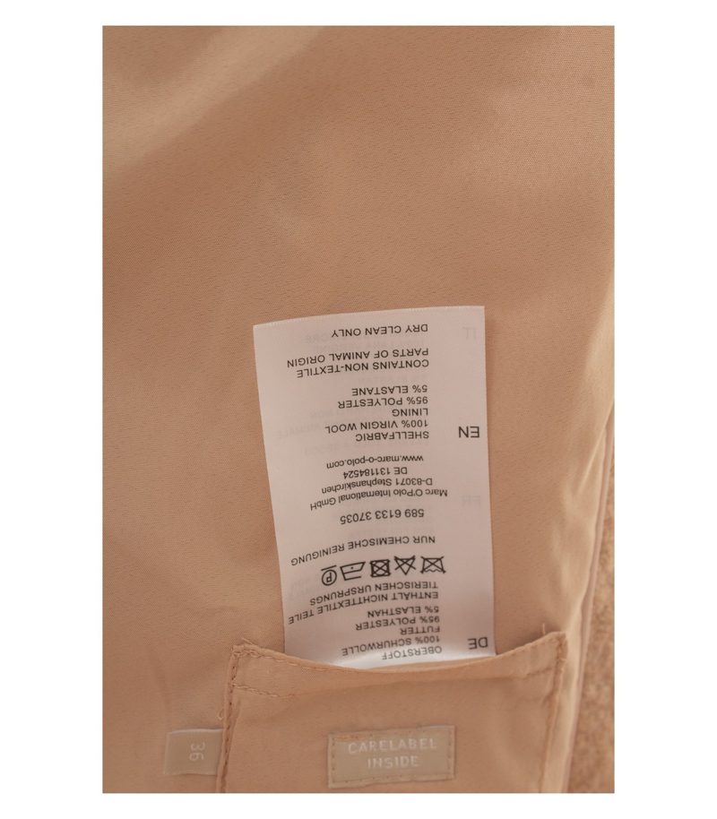 Marc O'Polo Damen Mantel Gr. 36 Pure Beige Einreiher Wolle – Foto 9