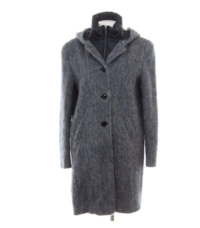 Gil Bret Damen Mantel Gr. 38 Grau Einreiher Wollmix Meliert