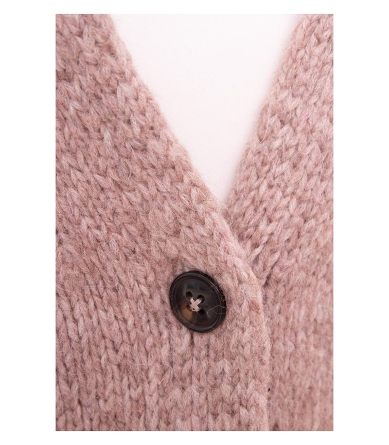 Closed Damen Strickjacke Cardigan Gr. M Alpakawollmix Rosa V-Ausschnitt – Foto 5