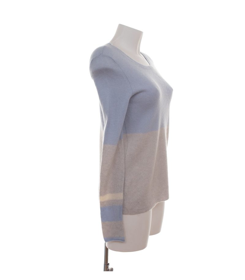 He Loves Me He Loves Me Not Damen Pullover ca. Gr. 34 Hellblau-Beige Kaschmir – Foto 2
