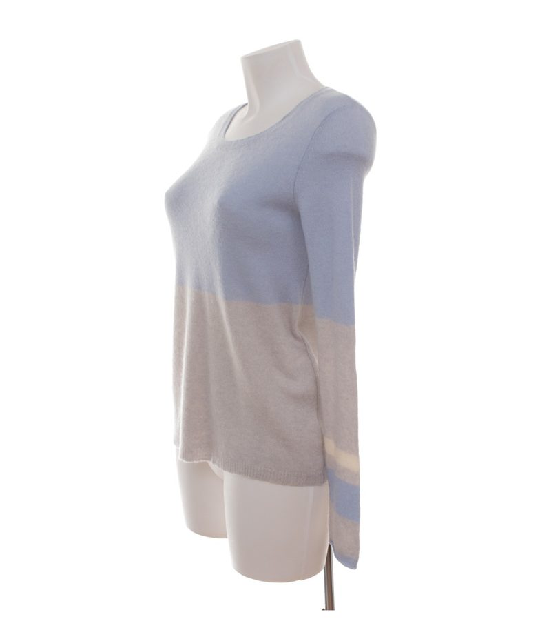 He Loves Me He Loves Me Not Damen Pullover ca. Gr. 34 Hellblau-Beige Kaschmir – Foto 3