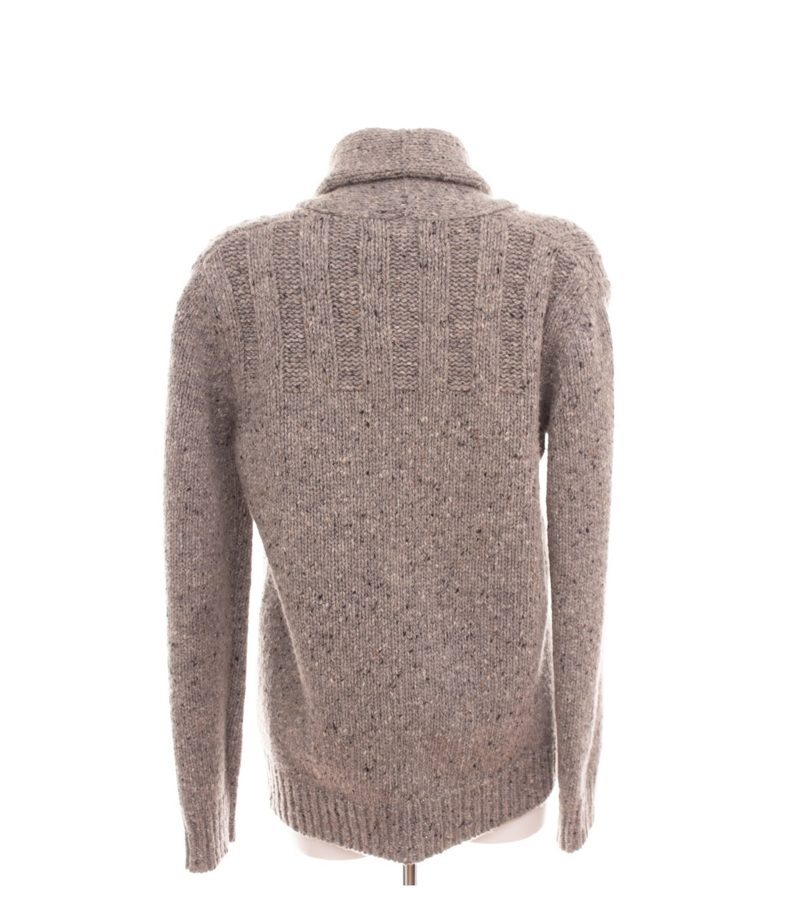 Roberto Collina Herren Strickjacke  Gr. 48 Grau Schalkragen Wollmix Grobstri – Foto 4