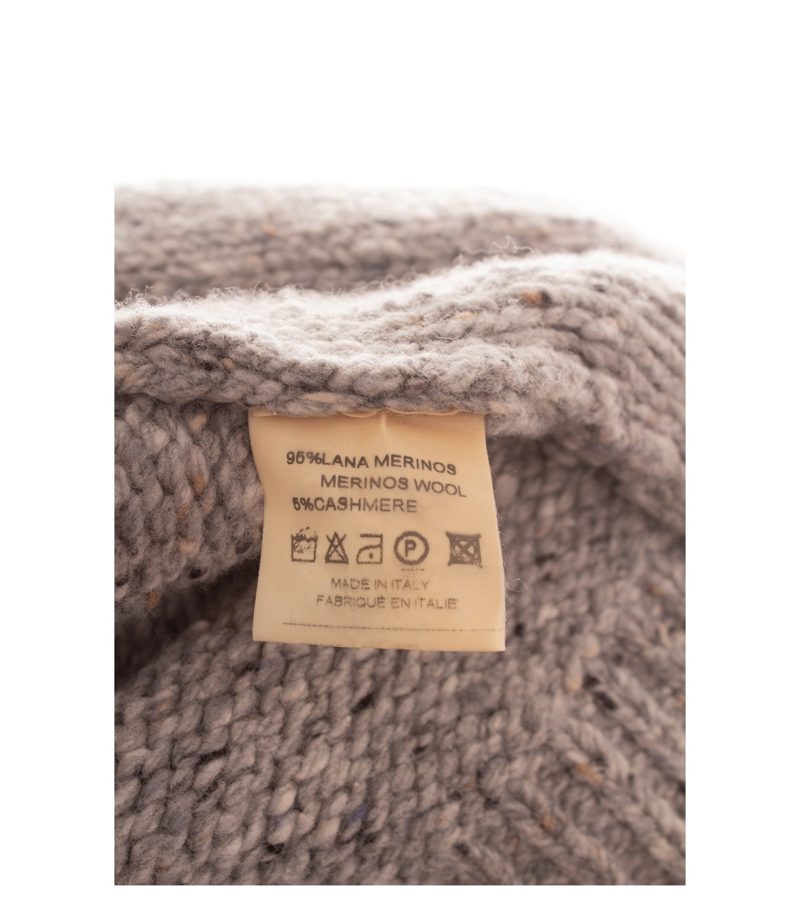 Roberto Collina Herren Strickjacke  Gr. 48 Grau Schalkragen Wollmix Grobstri – Foto 7