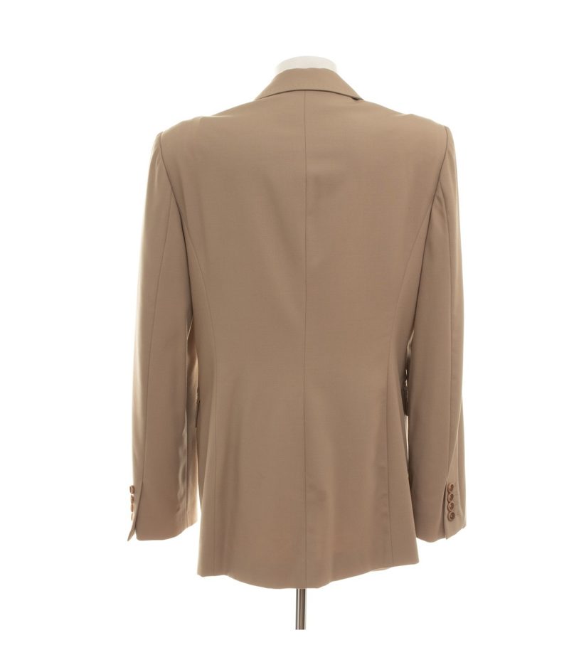 Aigner Damen Blazer Einreiher Gr. 42 Wolle Beige Reverskragen – Foto 4