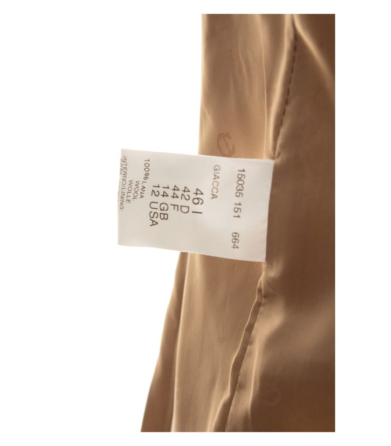 Aigner Damen Blazer Einreiher Gr. 42 Wolle Beige Reverskragen – Foto 8