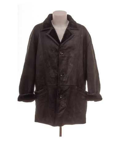 Zaffers Herren Kurzmantel Gr. 56 Schwarz Einreiher Lammfell
