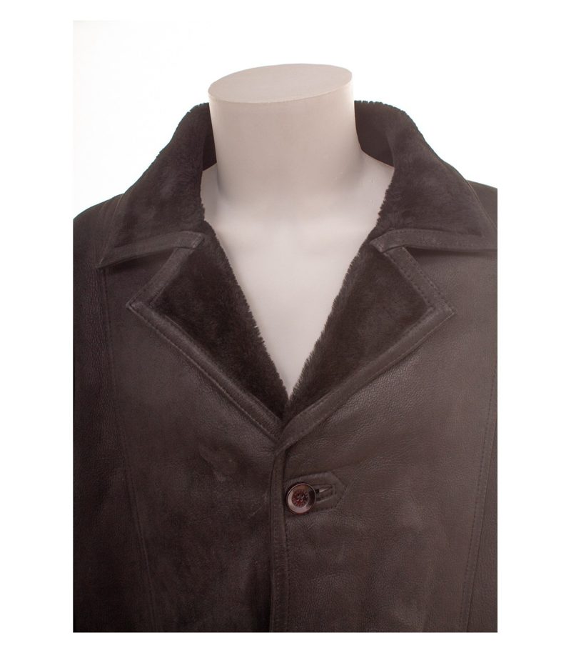 Zaffers Herren Kurzmantel Gr. 56 Schwarz Einreiher Lammfell – Foto 5