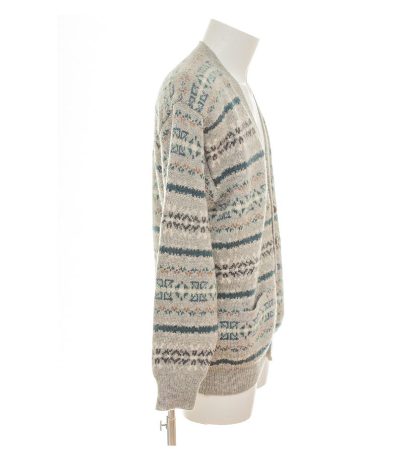 J.HARRIS Herren Strickjacke Gr. M Grau V-Ausschnitt Wolle Gemustert – Foto 2