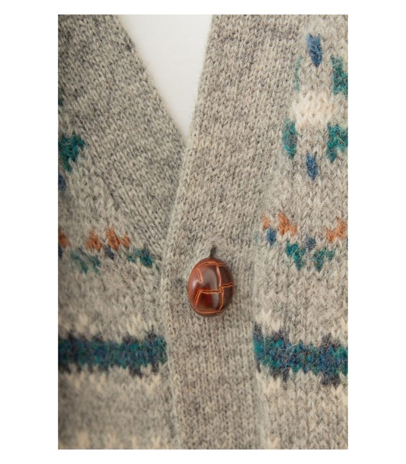J.HARRIS Herren Strickjacke Gr. M Grau V-Ausschnitt Wolle Gemustert – Foto 5