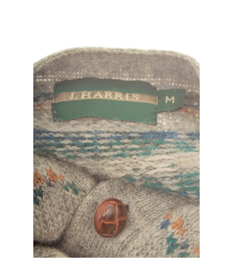 J.HARRIS Herren Strickjacke Gr. M Grau V-Ausschnitt Wolle Gemustert – Foto 6