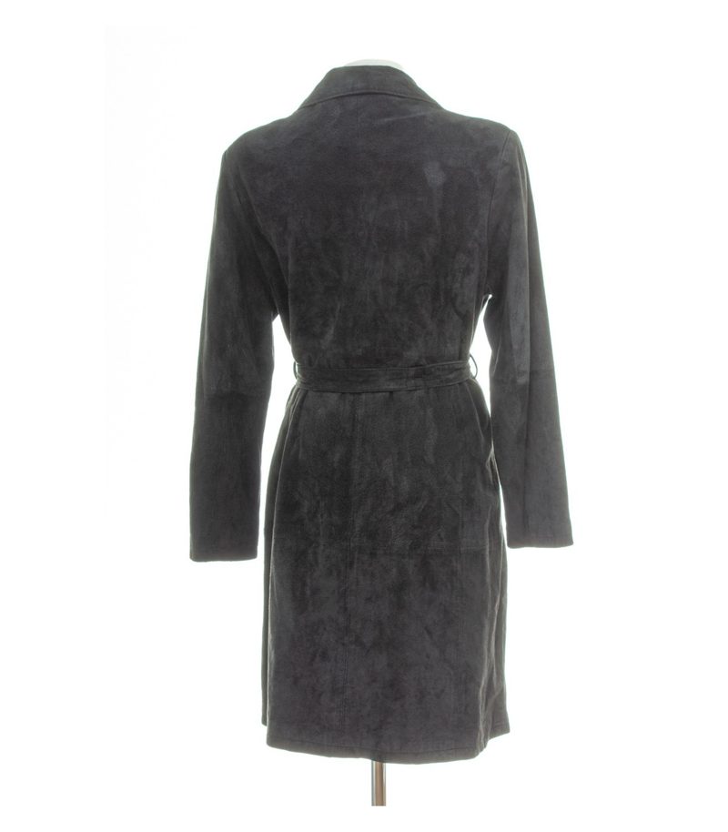 ANN LLEWELLYN Damen Mantel Gr. 42 Schwarz Ledermantel Leder – Foto 4