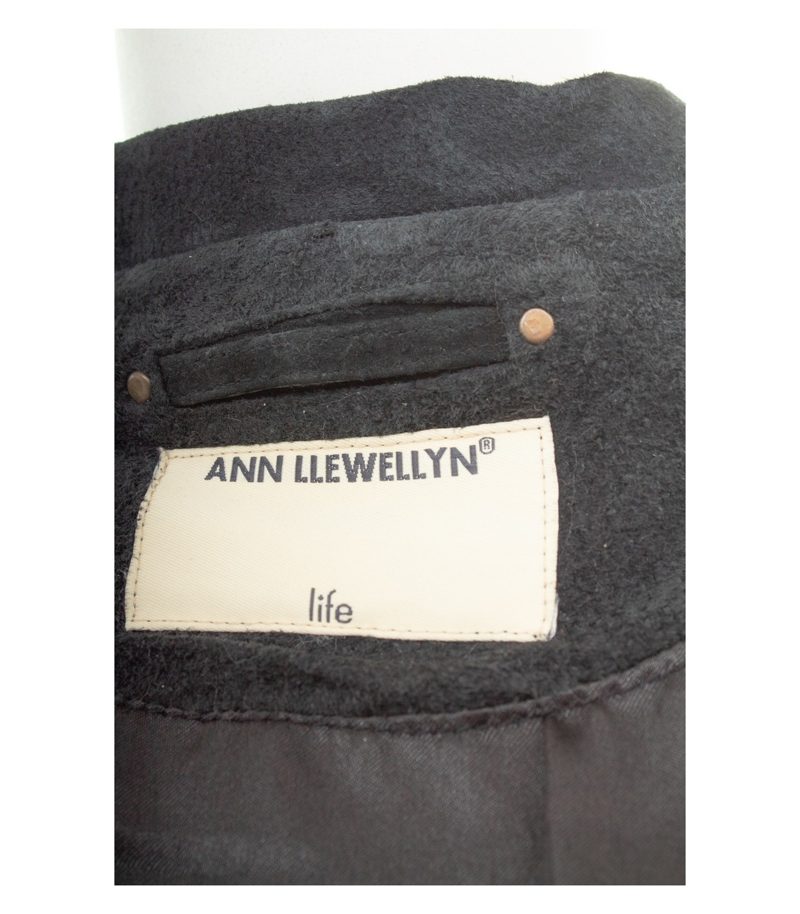 ANN LLEWELLYN Damen Mantel Gr. 42 Schwarz Ledermantel Leder – Foto 7