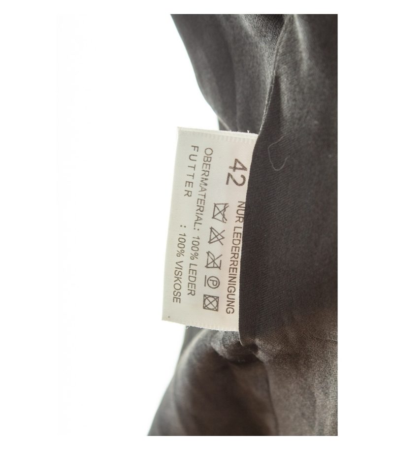 ANN LLEWELLYN Damen Mantel Gr. 42 Schwarz Ledermantel Leder – Foto 8