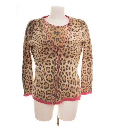 Basler Damen Twinset Gr. 42 Braun Tierfellmuster Schurwollmix