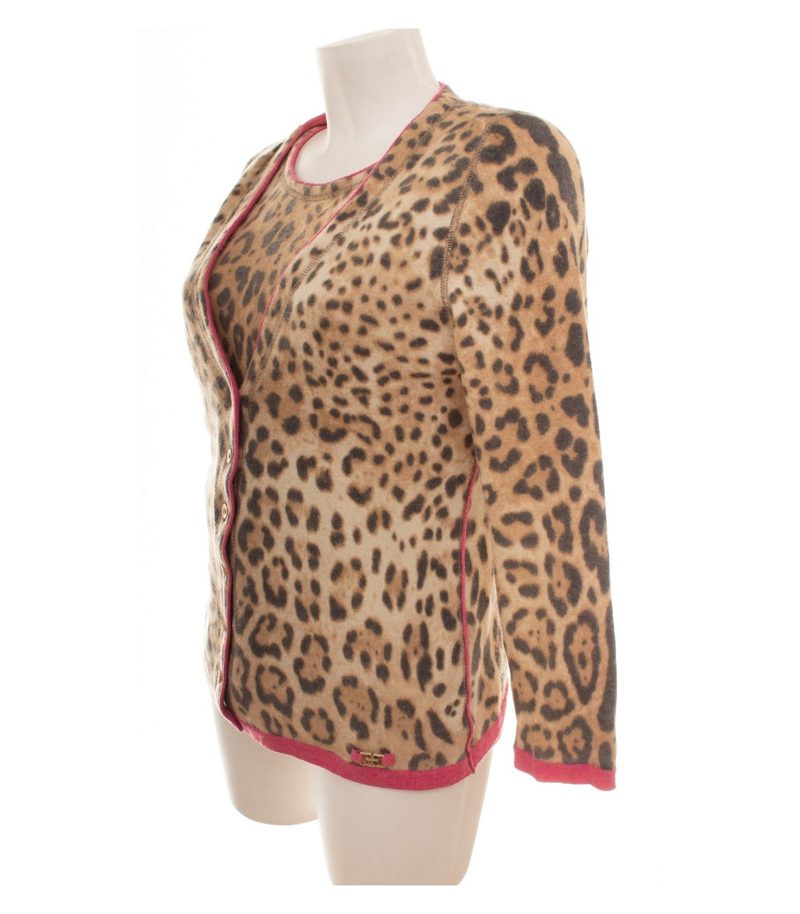 Basler Damen Twinset Gr. 42 Braun Tierfellmuster Schurwollmix – Foto 3