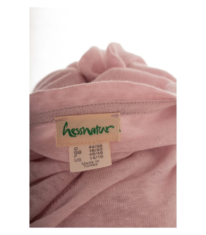 hessnatur Damen Langarmshirt Oberteil Gr. 44/46 Leinen Rosa Brusttasche – Foto 7