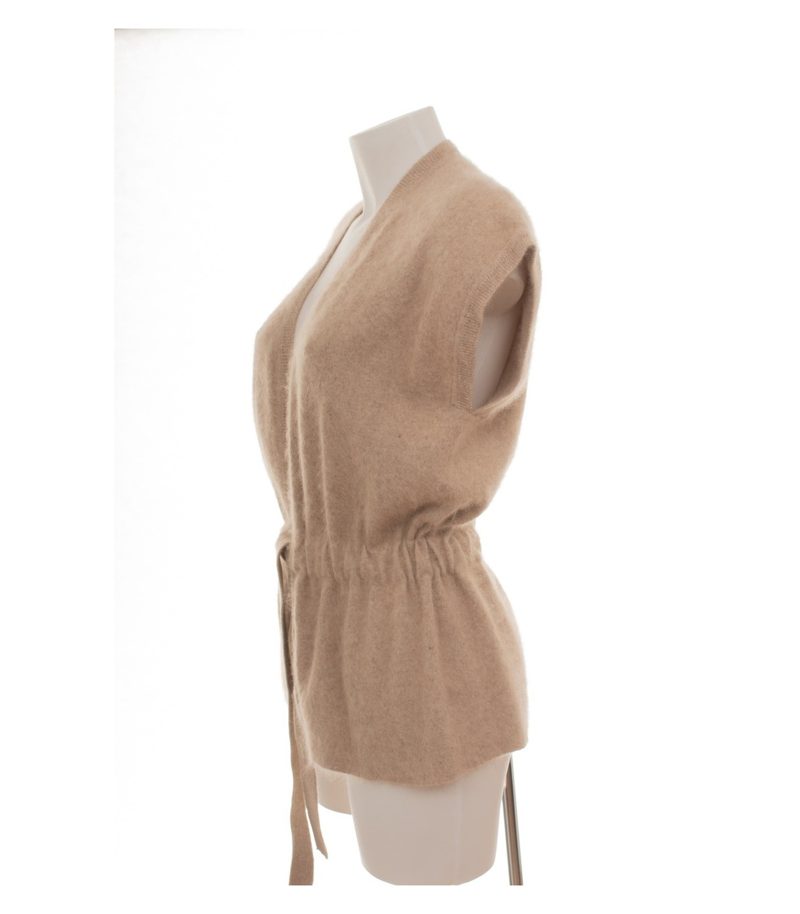 Medima Damen Weste Strickweste Gr. L Angora Beige Bindegürtel – Foto 3