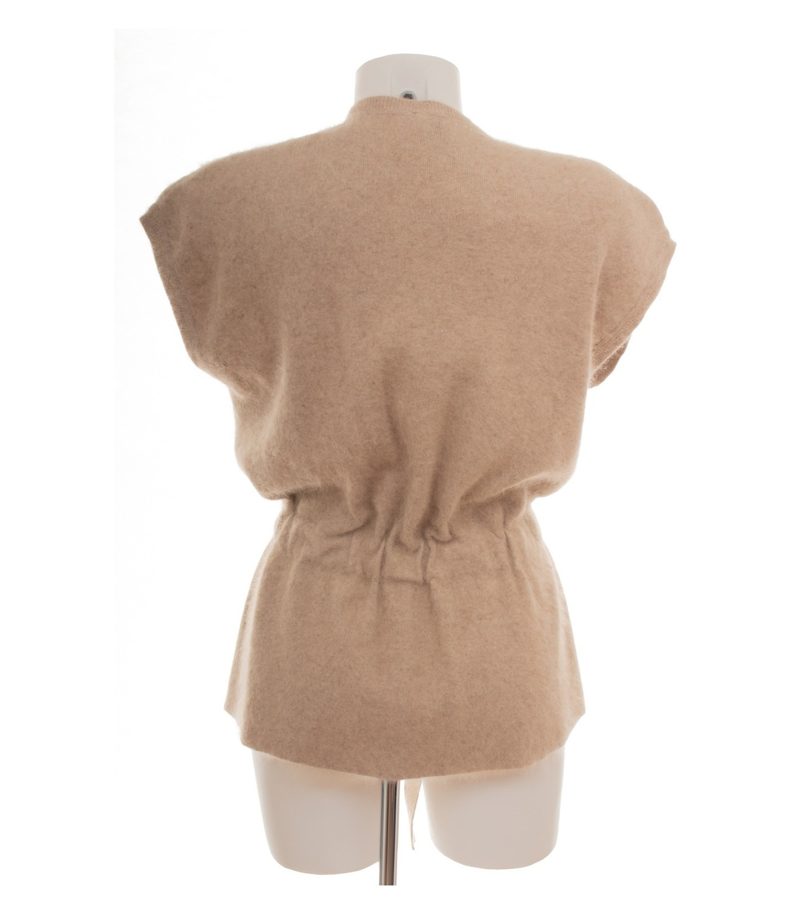 Medima Damen Weste Strickweste Gr. L Angora Beige Bindegürtel – Foto 4