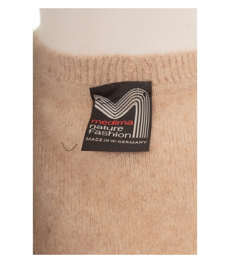 Medima Damen Weste Strickweste Gr. L Angora Beige Bindegürtel – Foto 6